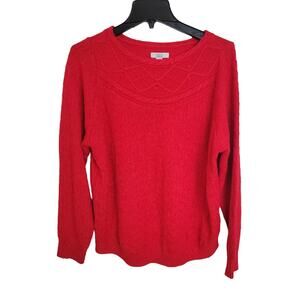 Croft & Barrow Red Cable Knit Long Sleeve Pullover Sweater Women's Size XL